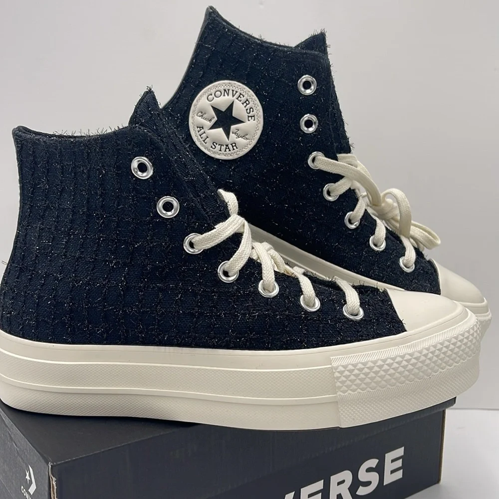 Converse WMNS CTAS LIFT HI BLACK/SILVER/EGRET A12740C Platforms Sneakers